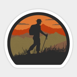 Nostalgic Guy Hiking Sticker